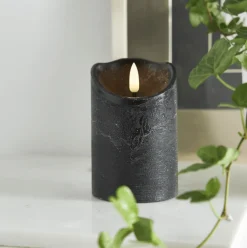 Online Star Trading LED Blockljus Flamme Rustic Svart