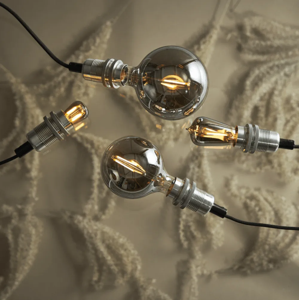 Discount Star Trading LED E14 päron 1W 2100K Rökfärgad