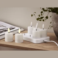 Hot Star Trading LED Värmeljus 6-pack Flamme Charge Set Vit