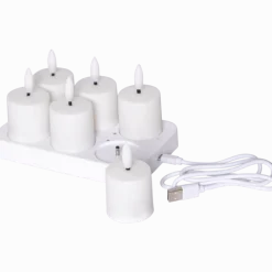 Hot Star Trading LED Värmeljus 6-pack Flamme Charge Set Vit