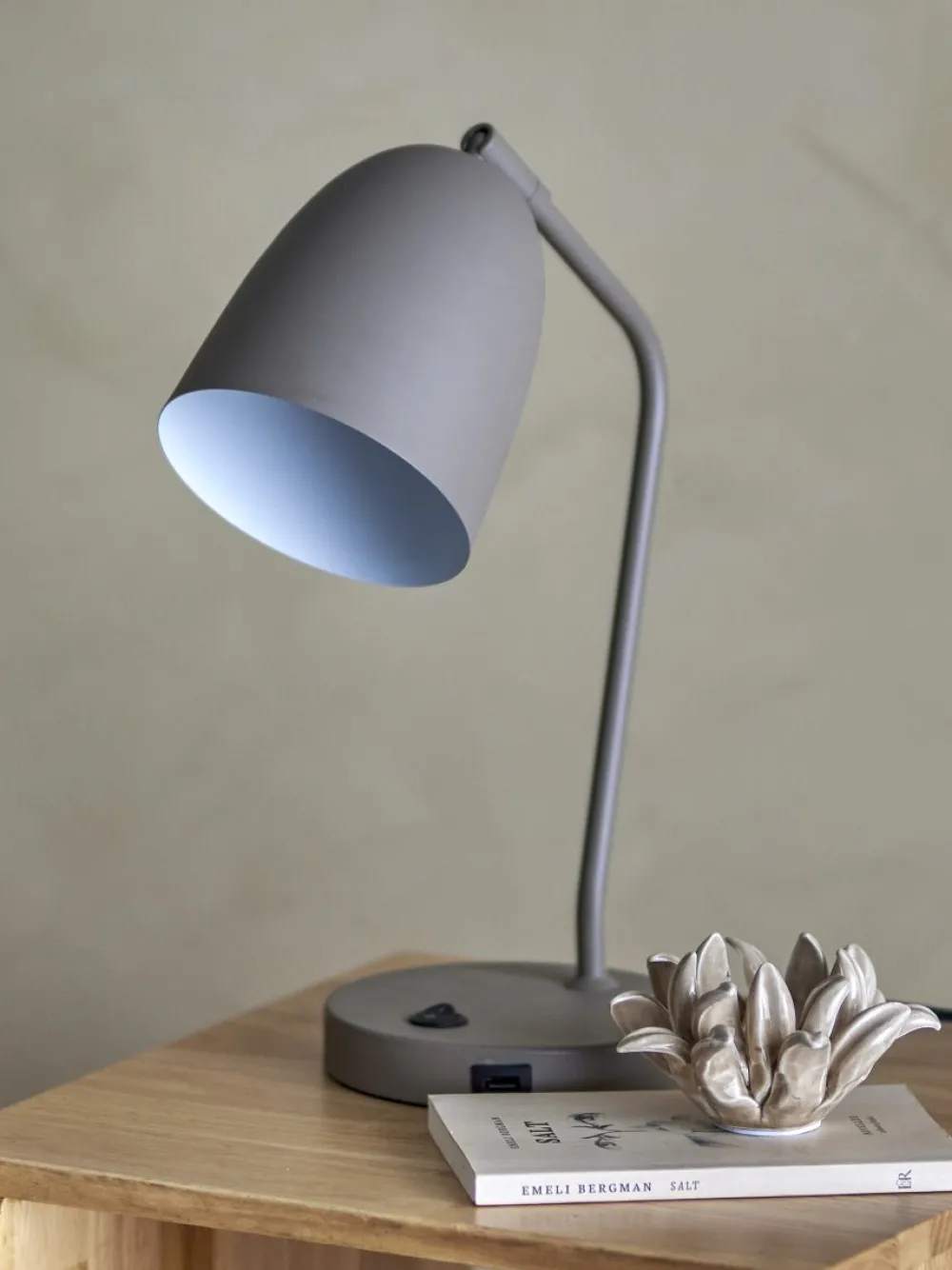 New Bloomingville Lemar 37cm skrivbordslampa Grå