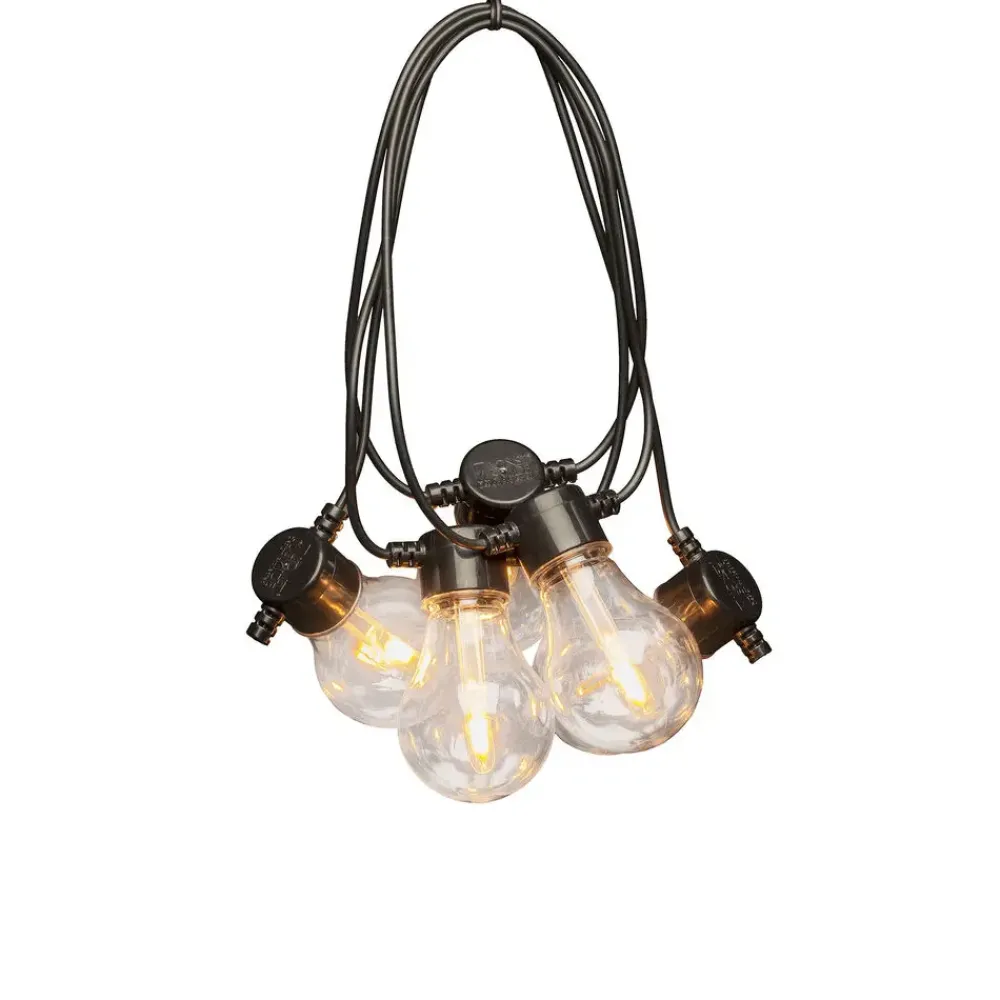 Outlet Konstsmide Ljusslinga amber E27 4,5m Svart