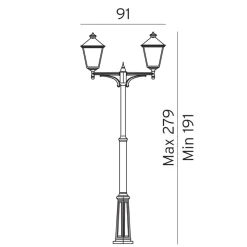 Online Norlys London 280cm stolpe Svart