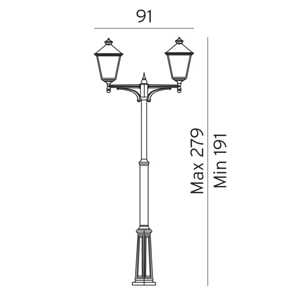 Online Norlys London 280cm stolpe Svart