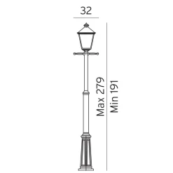 Hot Norlys London 280cm stolpe Svart