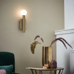 Brilliant Lucky 25cm vägglampa Antikmässing