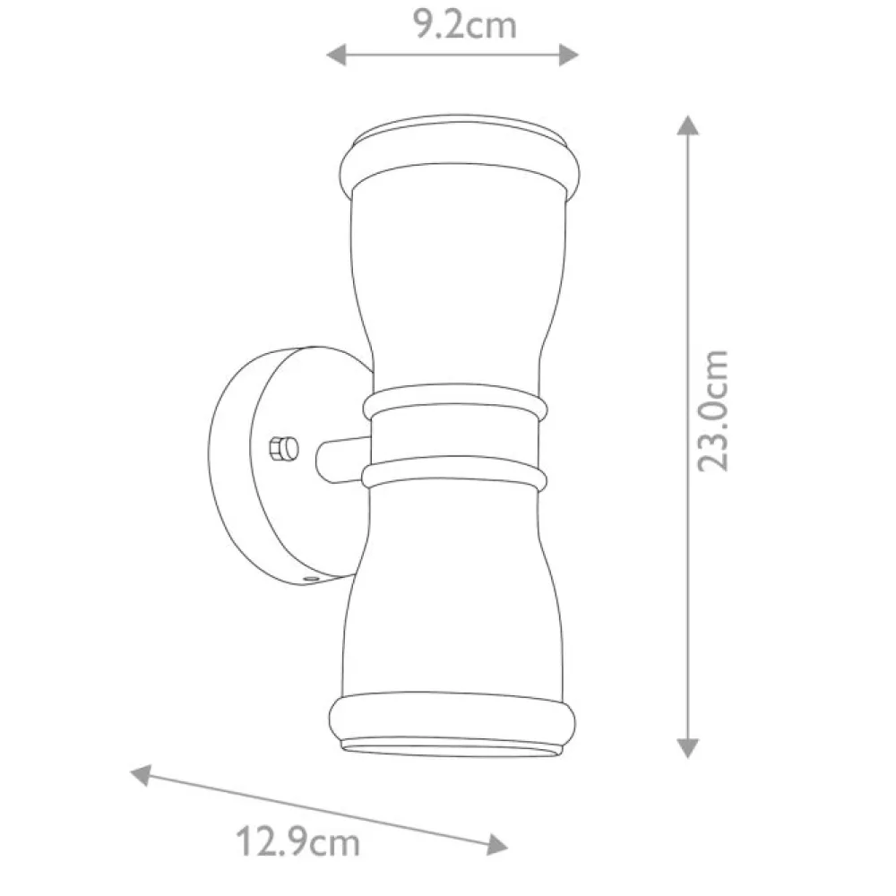 Outlet Elstead Lighting Malvern 23cm utelampa Svart