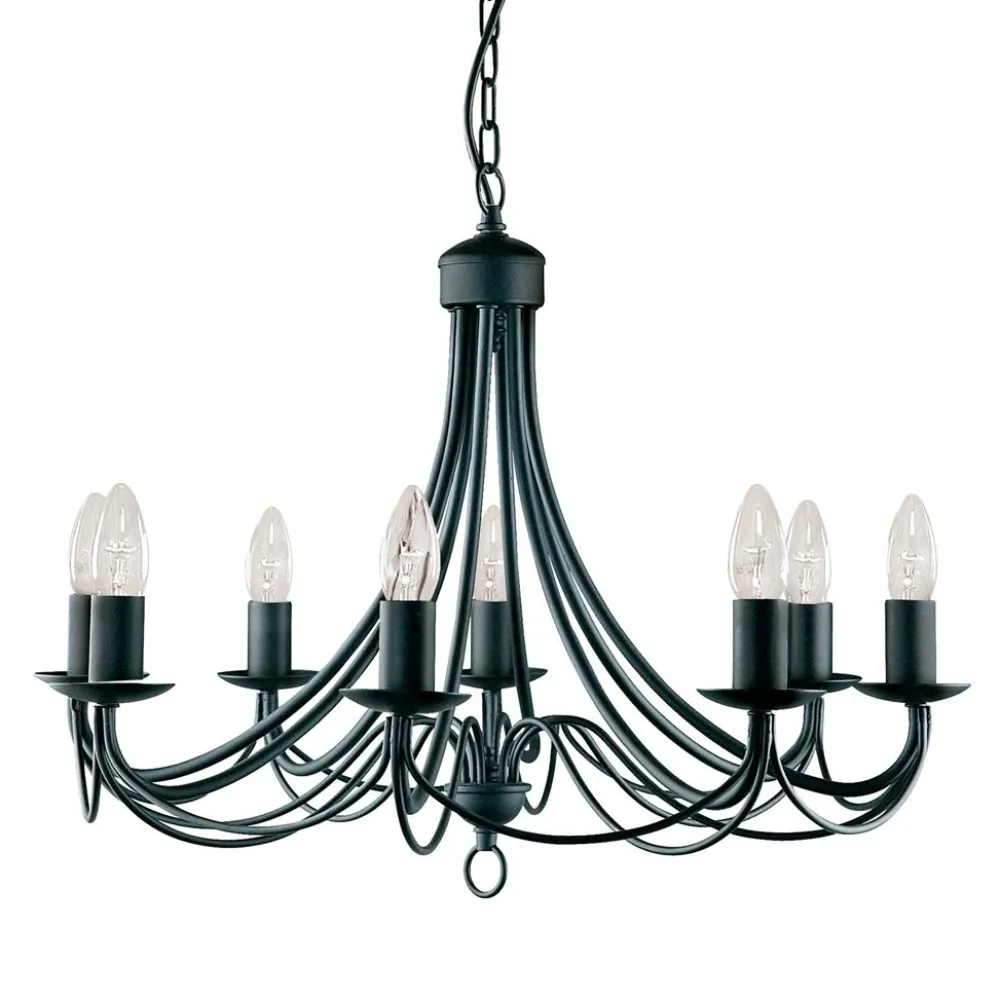 Outlet Searchlight Maypole Ø60 taklampa Svart