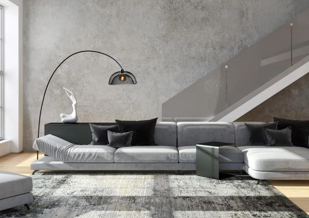 Online Lucide Mesh golvlampa Svart