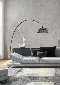 Online Lucide Mesh golvlampa Svart