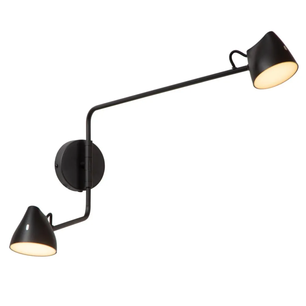 Discount Lucide Milne 54cm vägglampa Svart