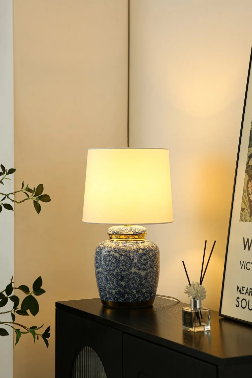 Sale Lampan Mönsterås 43cm bordslampa Blå