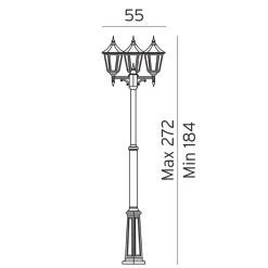 Clearance Norlys Modena 272cm stolpe Svart