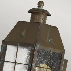 Best Elstead Lighting Nantucket 34cm utelampa Antikmässing