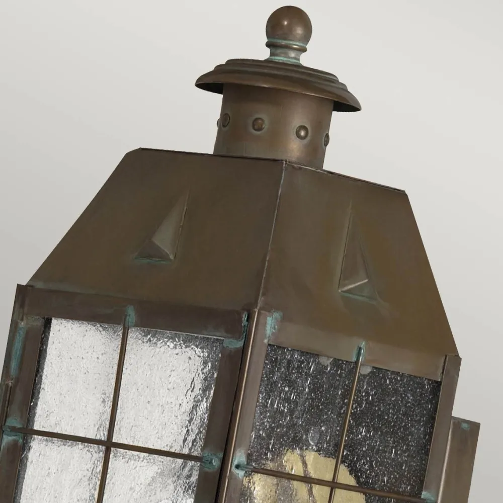 Best Elstead Lighting Nantucket 34cm utelampa Antikmässing