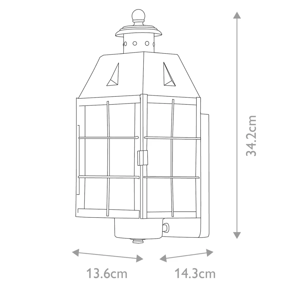Best Elstead Lighting Nantucket 34cm utelampa Antikmässing