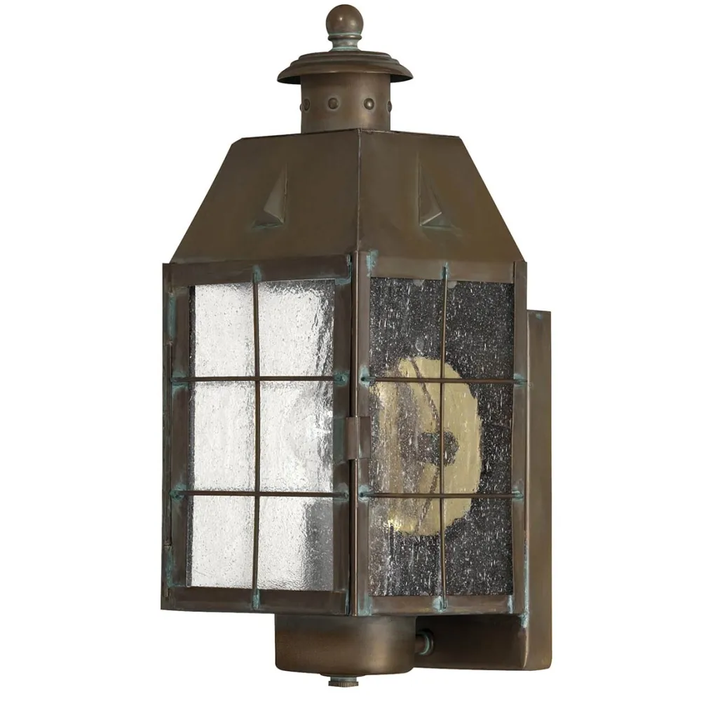 Best Elstead Lighting Nantucket 34cm utelampa Antikmässing