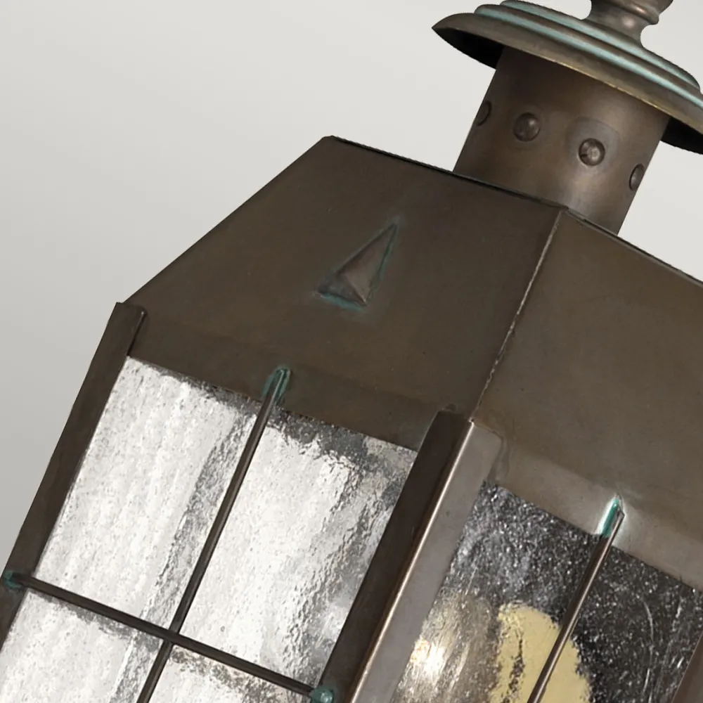 Best Elstead Lighting Nantucket 25cm utelampa Antikmässing