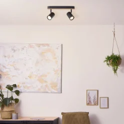 Clearance Brilliant Niels 2 spotlight Svart