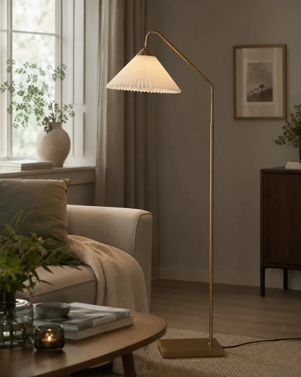Discount Lampan Nonna golvlampa Antikmässing