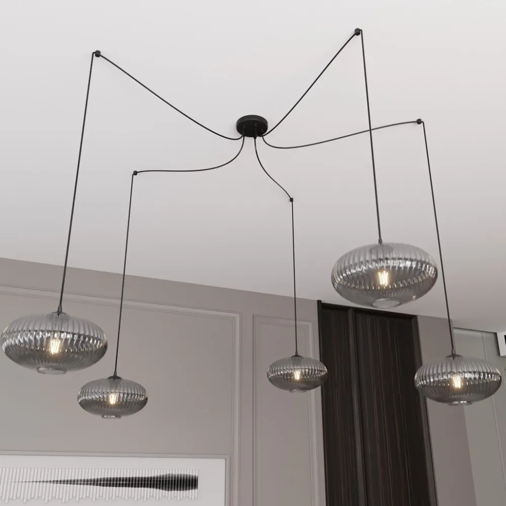 Online Emibig Lighting Origo 5xØ30 taklampa Rökfärgad