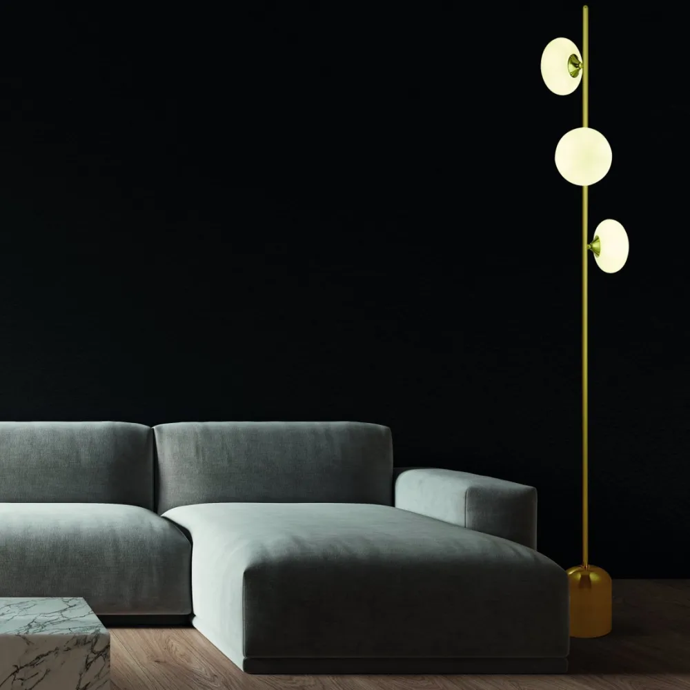 Outlet Searchlight Pebble golvlampa Guld