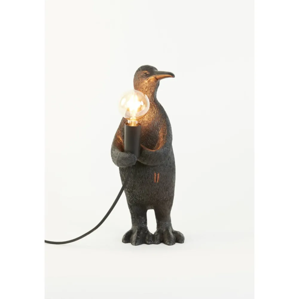 Hot Light & Living Penguin 34cm bordslampa Svart