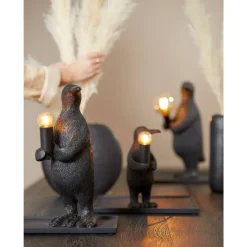 Hot Light & Living Penguin 34cm bordslampa Svart