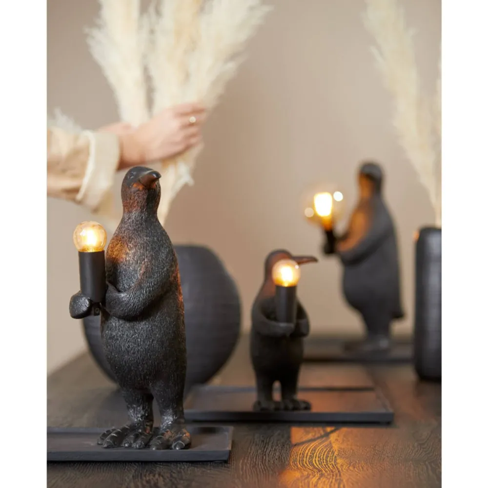 Hot Light & Living Penguin 34cm bordslampa Svart