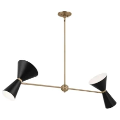 Outlet Elstead Lighting Phix 130cm taklampa Svart/brons