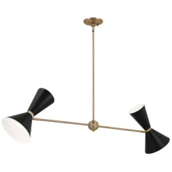 Outlet Elstead Lighting Phix 130cm taklampa Svart/brons