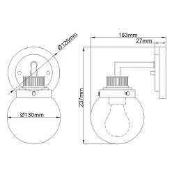 Outlet Elstead Lighting Poppy 24cm badrumslampa Krom