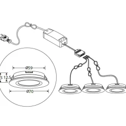 Designlight QB-307 Downlight 2700K 3-pack Vit