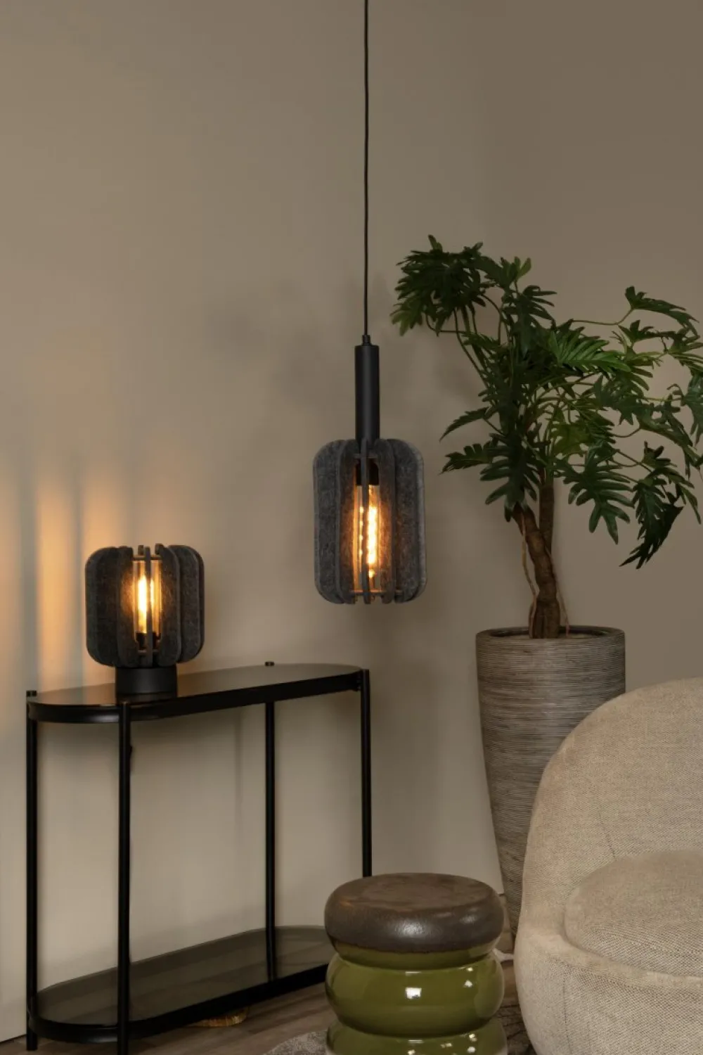 Outlet Lucide Rafal 30cm bordslampa Grå