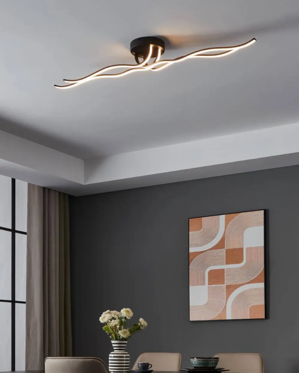 New Eglo Roncade 116cm plafond Svart