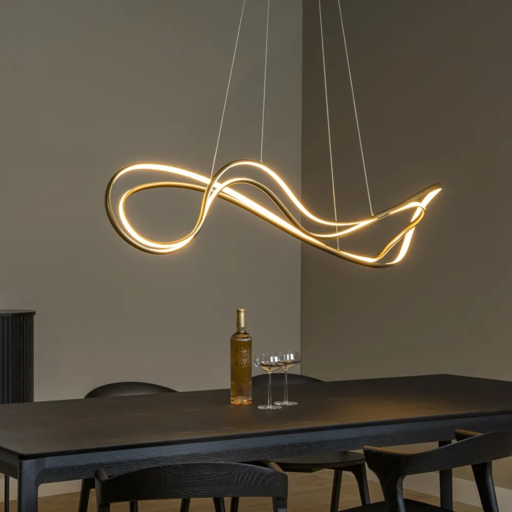 Outlet Lucide Sardana 160cm taklampa Mattguld/mässing