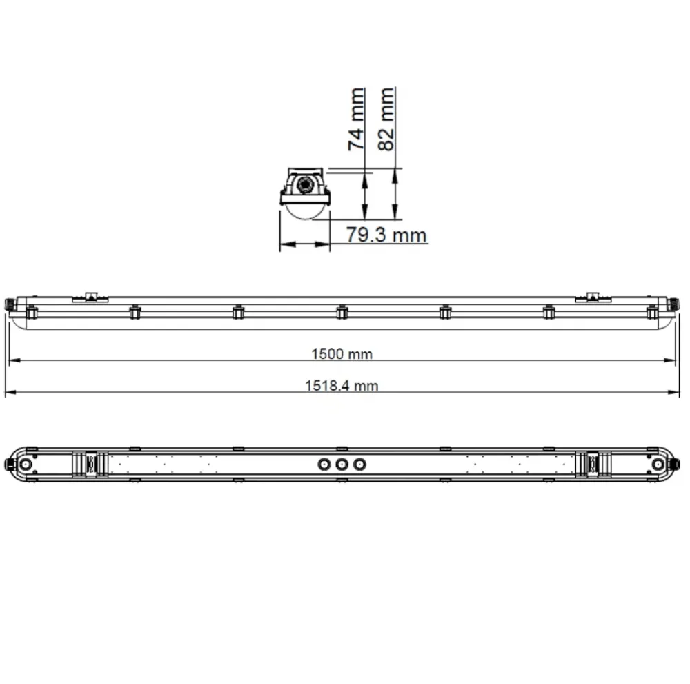 Outlet Designlight Sixtyfivey 4000K 150cm Grå