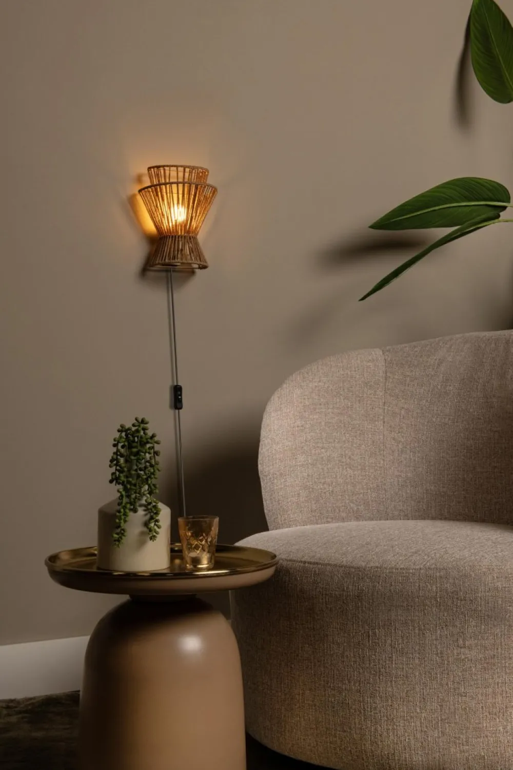 Best Lucide Tasman 24cm vägglampa Natur