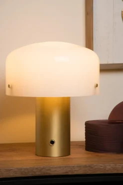 Outlet Lucide Timon 35cm bordslampa Mattguld/mässing