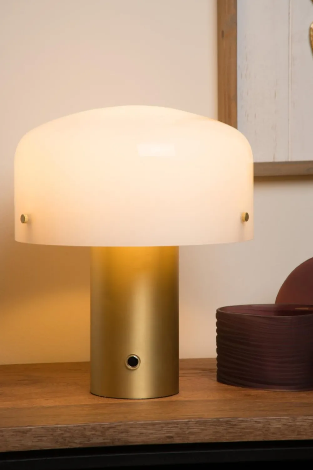 Outlet Lucide Timon 35cm bordslampa Mattguld/mässing