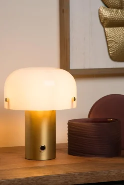 New Lucide Timon 20cm bordslampa Mattguld/mässing