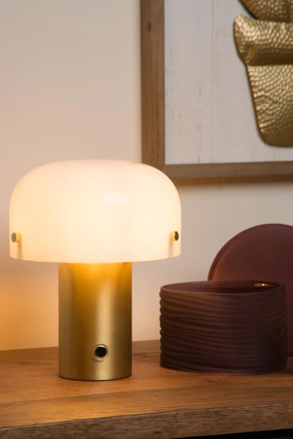 New Lucide Timon 20cm bordslampa Mattguld/mässing