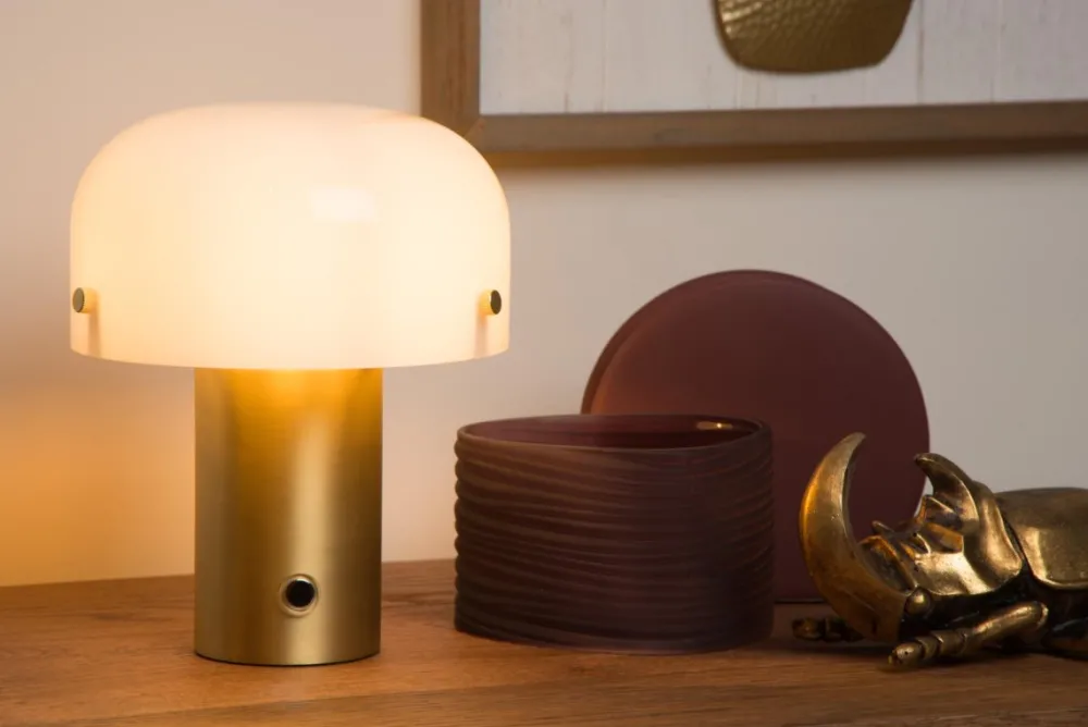 New Lucide Timon 20cm bordslampa Mattguld/mässing