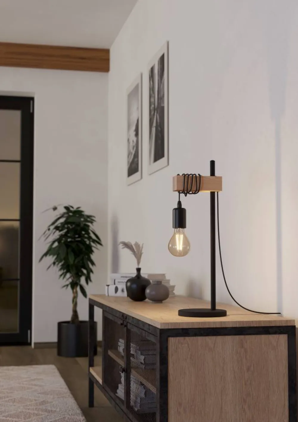 Online Eglo Townshend 50cm bordslampa Svart