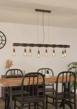 Discount Eglo Townshend 150cm taklampa Brun