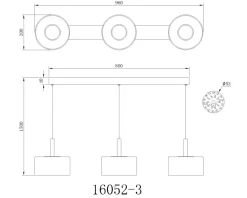 Clearance Globo Lighting Trenton 96cm taklampa Vit