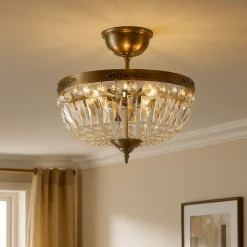 New Lampan Windsor Ø40 kristall Antikmässing