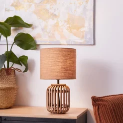 Outlet Brilliant Woodrow 43cm bordslampa Natur